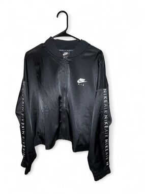 Nike Women's Black Air Bomber Jacket with Sleeve Logo